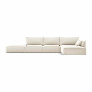 Bézs bársony sarokkanapé (jobb oldali-heverő résszel) Vanda – Mazzini Sofas kép