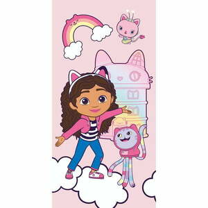 Rózsaszín pamut gyerek fürdőlepedő 70x140 cm Gabby´s Dollhouse – Jerry Fabrics kép