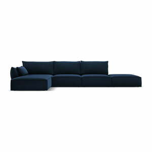 Sötétkék bársony sarokkanapé (bal oldali-heverő résszel) Vanda – Mazzini Sofas kép