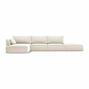 Bézs bársony sarokkanapé (bal oldali-heverő résszel) Vanda – Mazzini Sofas kép