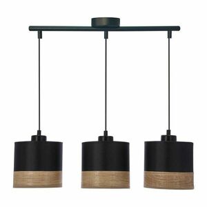 Fekete függőlámpa textil búrával ø 15 cm Porto – Candellux Lighting kép