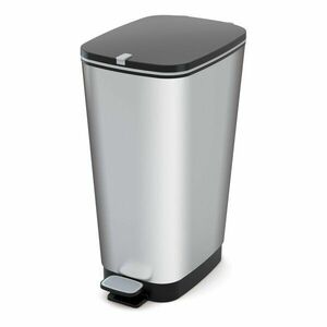 Ezüstszínű műanyag pedálos szemetes 50 l Chic Bin – KIS kép