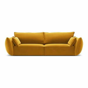 Mustársárga bársony kanapé 208 cm Vanda – Mazzini Sofas kép