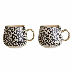 Fekete-aranyszínű agyagkerámia bögre szett 2 db-os 330 ml London – Premier Housewares kép