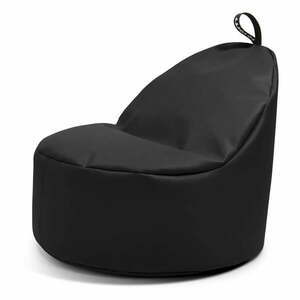 Fekete bőrutánzat babzsákfotel Round L – So Soft? kép