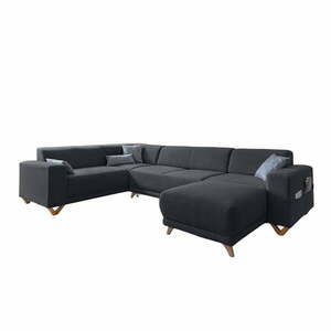 Antracitszürke kinyitható-tárolóhelyes sarokkanapé (bal oldali-U alakú) Classy Sophie – Miuform kép