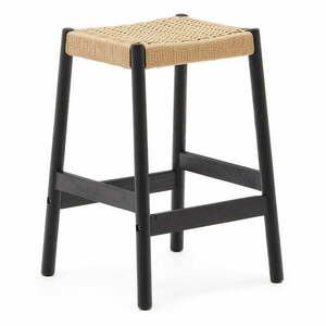 Fekete-natúr színű tölgyfa bárszék szett 2 db-os (ülésmagasság 66 cm) Yalia – Kave Home kép