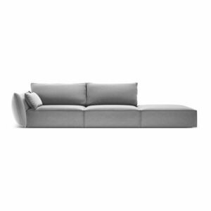 Világosszürke bársony kanapé, bal oldali 264 cm Vanda – Mazzini Sofas kép
