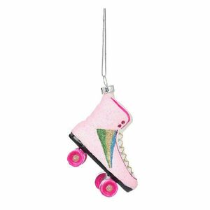 Üveg kézzel készített karácsonyfadísz 8 cm Retro Rollerskate – Sass & Belle kép