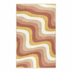 Okkersárga-törtrózsaszín mosható szőnyeg 60x100 cm Creamy Strawberry Swirl – Mila Home kép