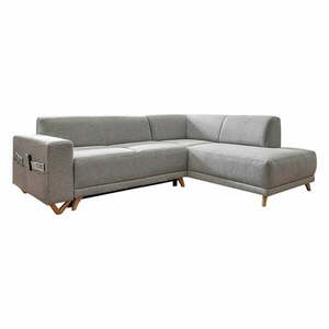 Világosszürke kinyitható-tárolóhelyes sarokkanapé (jobb oldali-L alakú) Classy Sophie – Miuform kép