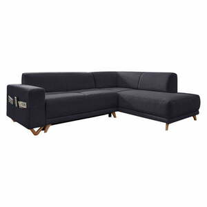 Antracitszürke kinyitható-tárolóhelyes sarokkanapé (jobb oldali-L alakú) Classy Sophie – Miuform kép