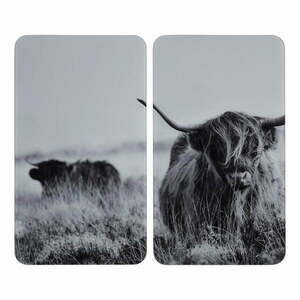 Edzett üveg tűzhely fedőlap szett 2 db-os 30x52 cm Universal Highland Cattle – Wenko kép