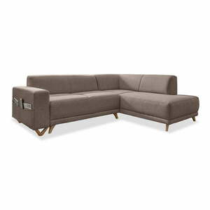 Barna kinyitható-tárolóhelyes sarokkanapé (jobb oldali-L alakú) Classy Sophie – Miuform kép