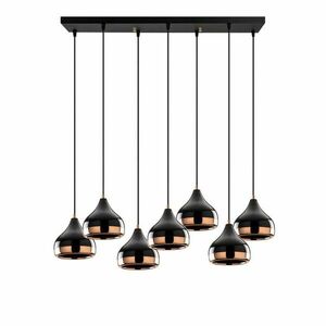 Fekete-rézszínű függőlámpa fém búrával Yildo – Opviq lights kép