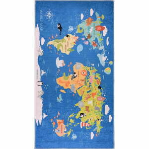 Kék mosható gyerek szőnyeg 160x230 cm Animal Atlas – Vitaus kép