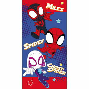 Piros-kék pamut gyerek fürdőlepedő 70x140 cm Spidey – Jerry Fabrics kép