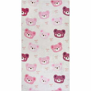Rózsaszín-elefántcsont színű mosható gyerek szőnyeg 160x230 cm Cute Teddies Pink – Vitaus kép