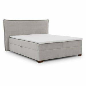 Világosszürke ágyneműtartós boxspring ágy 160x200 cm Lysa – Ropez kép