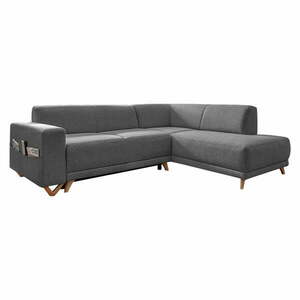 Szürke kinyitható-tárolóhelyes sarokkanapé (jobb oldali-L alakú) Classy Sophie – Miuform kép