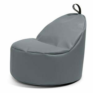 Szürke bőrutánzat gyerek babzsákfotel Round M – So Soft? kép