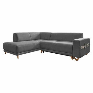 Szürke kinyitható-tárolóhelyes sarokkanapé (bal oldali-L alakú) Classy Sophie – Miuform kép