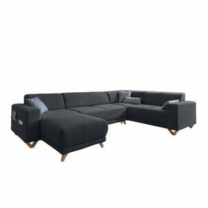 Antracitszürke kinyitható-tárolóhelyes sarokkanapé (jobb oldali-U alakú) Classy Sophie – Miuform kép