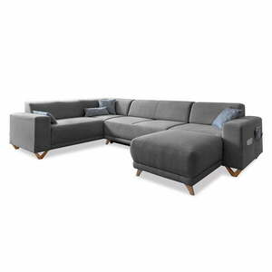 Szürke kinyitható-tárolóhelyes sarokkanapé (bal oldali-U alakú) Classy Sophie – Miuform kép