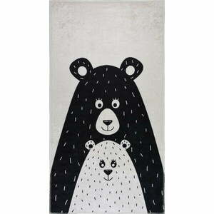 Fekete-fehér mosható gyerek szőnyeg 120x180 cm Bear Family – Vitaus kép