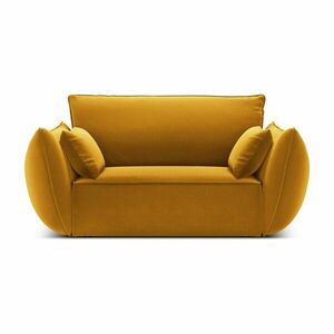 Mustársárga bársony fotel Vanda – Mazzini Sofas kép