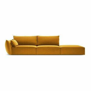 Mustársárga bársony kanapé, bal oldali 264 cm Vanda – Mazzini Sofas kép