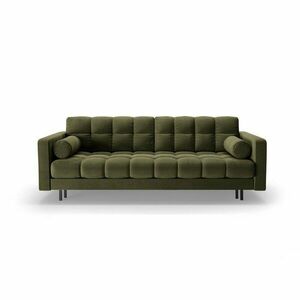 Zöld bársony kinyitható tárolóhelyes kanapé 222 cm Bali – Cosmopolitan Design kép