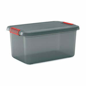 Szürke fedeles műanyag tárolódoboz 59x39x28 cm K Latch Box – KIS kép