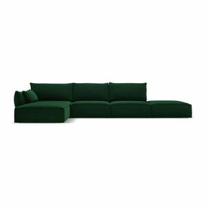 Sötétzöld bársony sarokkanapé (bal oldali-heverő résszel) Vanda – Mazzini Sofas kép