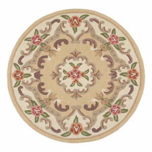 Aubusson bézs gyapjú szőnyeg, ⌀ 120 cm - Flair Rugs kép