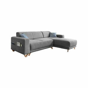 Szürke kinyitható-tárolóhelyes sarokkanapé Classy Sophie – Miuform kép