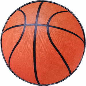Narancssárga mosható gyerek szőnyeg ø100 cm Basketball – Vitaus kép