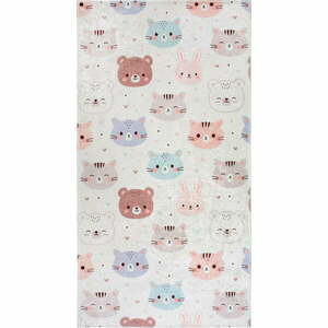 Elefántcsont színű mosható gyerek szőnyeg 120x180 cm Cute Animals – Vitaus kép