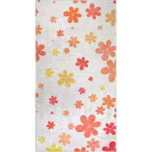 Narancssárga-elefántcsont színű mosható gyerek szőnyeg 60x100 cm Fall Flowers – Vitaus kép