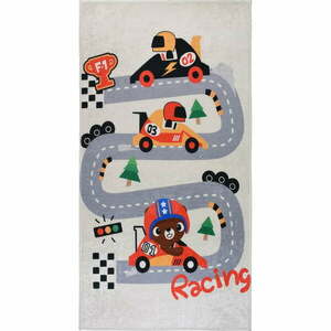 Elefántcsont színű mosható gyerek játszószőnyeg 80x120 cm Race Time – Vitaus kép