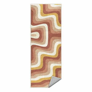 Okkersárga-törtrózsaszín mosható futószőnyeg 80x200 cm Creamy Strawberry Swirl – Mila Home kép