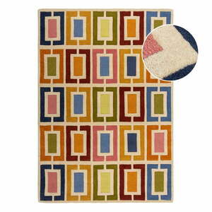 Kézi szövésű gyapjú szőnyeg 120x170 cm Retro Blocks – Flair Rugs kép