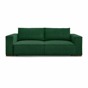 Zöld kordbársony kinyitható-tárolóhelyes kanapé 244 cm Chelsea – Bobochic Paris kép