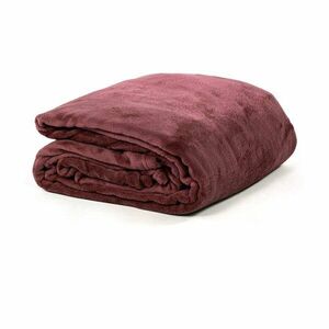 Borvörös mikroplüss ágytakaró franciaágyra 180x220 cm Cosy – Tiseco Home Studio kép