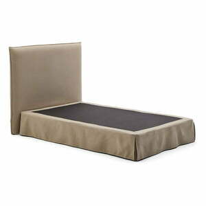 Szürkésbarna kárpitozott egyszemélyes ágy 90x200 cm Jaira – Kave Home kép