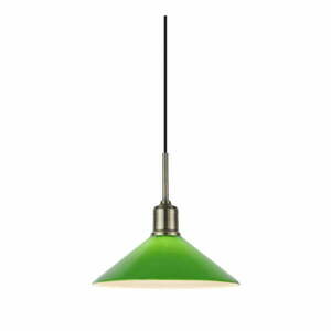 Zöld-sárgaréz színű függőlámpa üveg búrával ø 25 cm Vela – Markslöjd kép