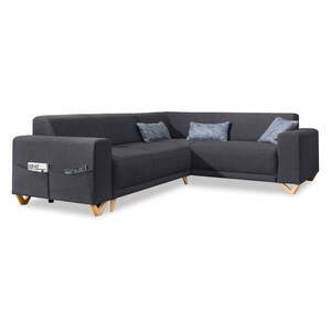 Antracitszürke kinyitható-tárolóhelyes sarokkanapé (jobb oldali-L alakú) Classy Sophie – Miuform kép