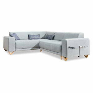 Világosszürke kinyitható-tárolóhelyes sarokkanapé (bal oldali-L alakú) Classy Sophie – Miuform kép