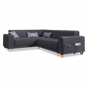 Antracitszürke kinyitható-tárolóhelyes sarokkanapé (bal oldali-L alakú) Classy Sophie – Miuform kép