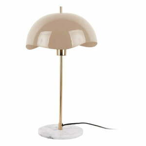 Világosbarna asztali lámpa fém búrával (magasság 56 cm) Waved Dome – Leitmotiv kép